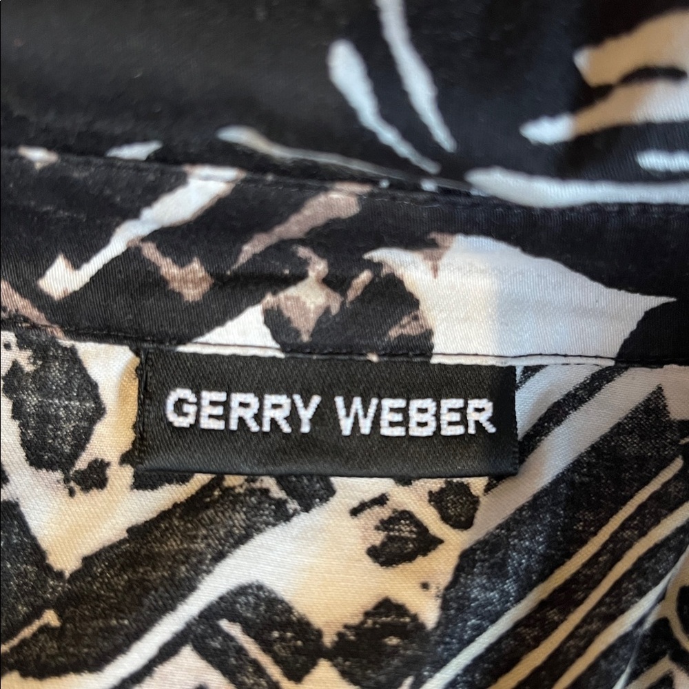 Button down short sleeve Vintage blouse Mixed Print by Gerry Weber Sz Lg​ - Picture 5 of 10